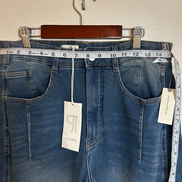 The Kenna Mid-Rise Heritage Barrel Jeans by Pilcro: Denim Vtg Blue Wash Sz 30 - Picture 10 of 12